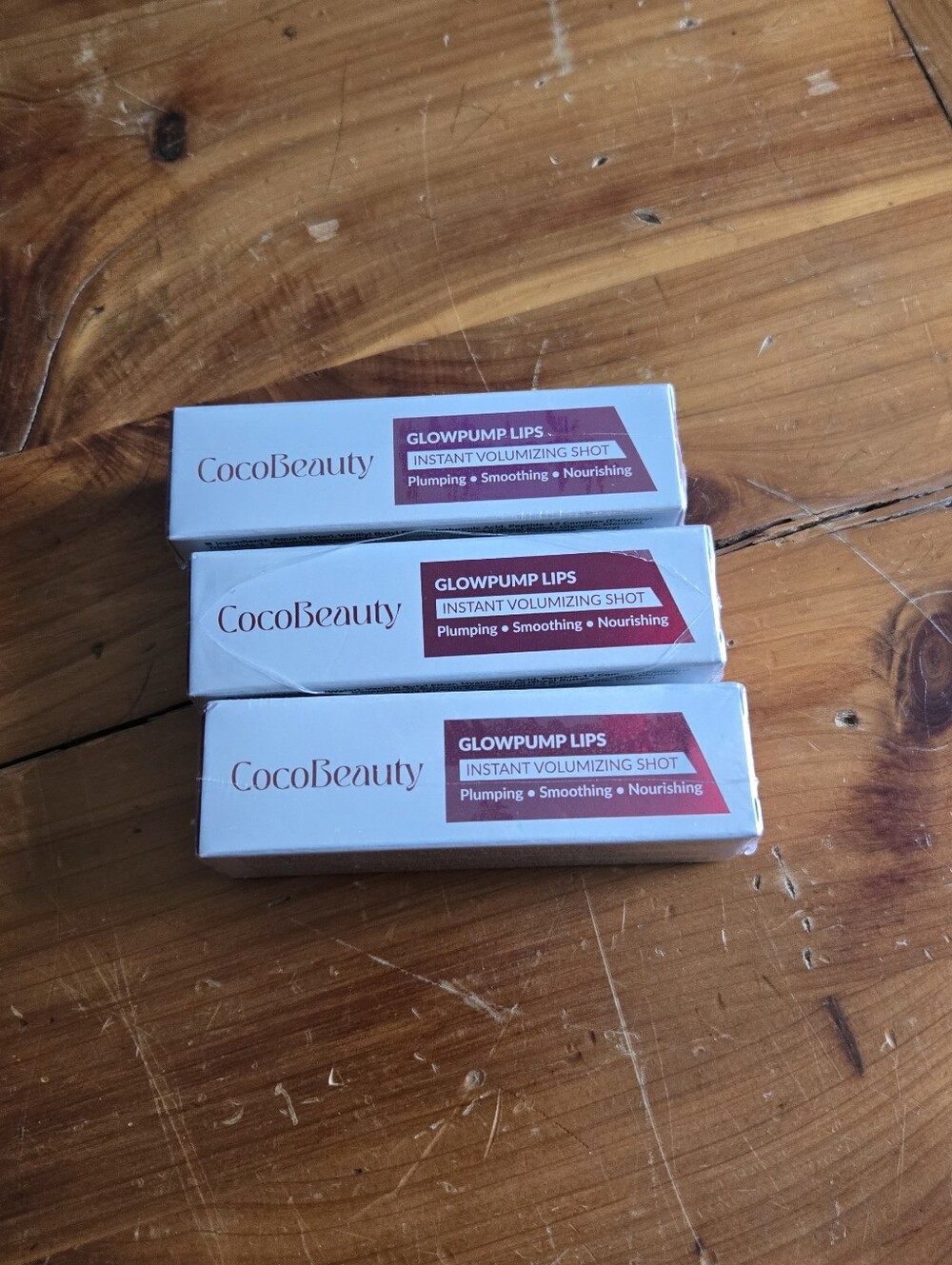 NIB x3 CocoBeauty GlowPump Lips Instant Volumizing Shot Clear Glossy Lip Plumper